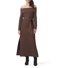 Splendid x Cella Jane Blog Sleek Off-The-Shoulder Long Sleeve A-Line Sweater Dress