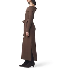 Splendid x Cella Jane Blog Sleek Off-The-Shoulder Long Sleeve A-Line Sweater Dress