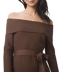 Splendid x Cella Jane Blog Sleek Off-The-Shoulder Long Sleeve A-Line Sweater Dress