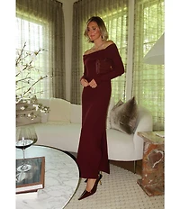 Splendid x Cella Jane Blog Sleek Off-The-Shoulder Long Sleeve A-Line Sweater Dress