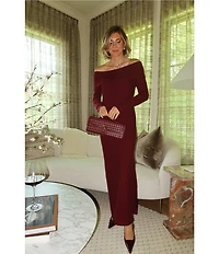 Splendid x Cella Jane Blog Sleek Off-The-Shoulder Long Sleeve A-Line Sweater Dress