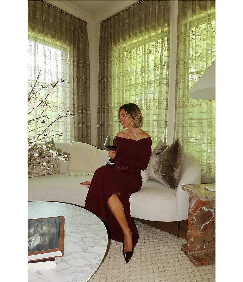 Splendid x Cella Jane Blog Sleek Off-The-Shoulder Long Sleeve A-Line Sweater Dress