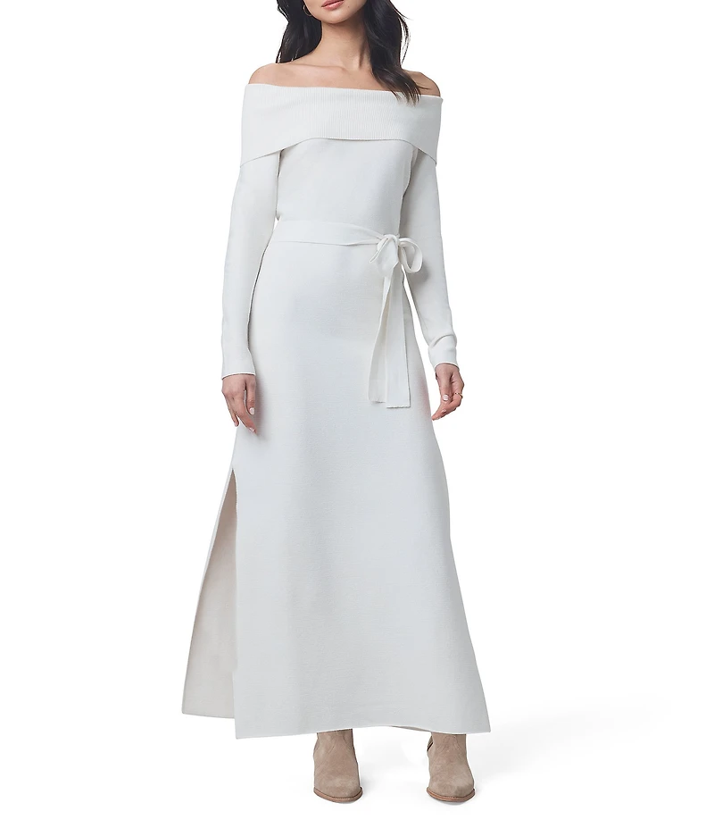 Splendid x Cella Jane Blog Sleek Off-The-Shoulder Long Sleeve A-Line Maxi Sweater Dress