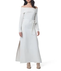 Splendid x Cella Jane Blog Sleek Off-The-Shoulder Long Sleeve A-Line Maxi Sweater Dress