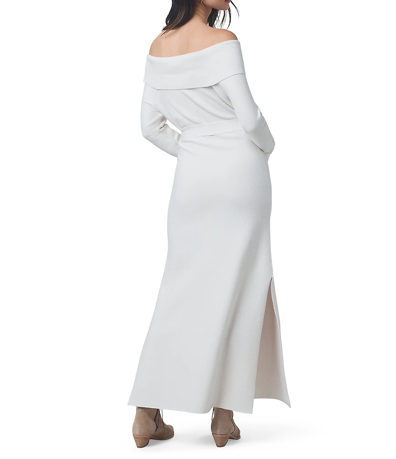 Splendid x Cella Jane Blog Sleek Off-The-Shoulder Long Sleeve A-Line Maxi Sweater Dress