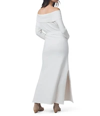 Splendid x Cella Jane Blog Sleek Off-The-Shoulder Long Sleeve A-Line Maxi Sweater Dress