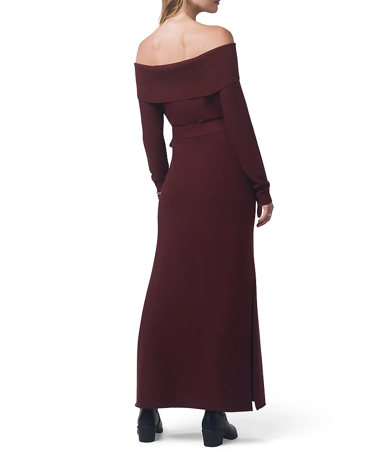 Splendid x Cella Jane Blog Sleek Off-The-Shoulder Long Sleeve A-Line Maxi Sweater Dress