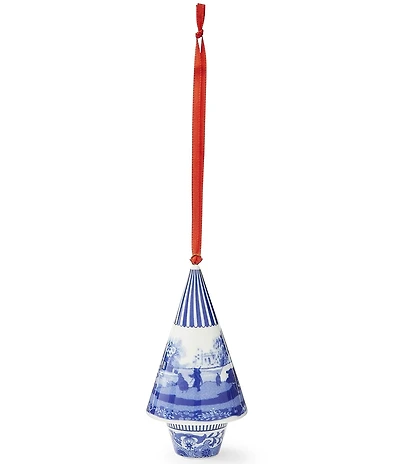Spode Blue Italian Collection Christmas Tree Shaped Ornament