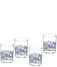 Spode Blue Italian Collection Double Old-Fashioned Glass, Set of 4