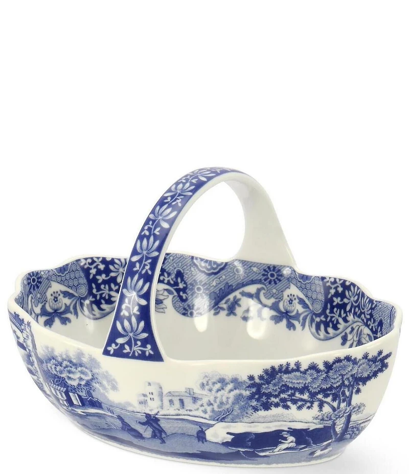 Spode Blue Italian Collection Handled Basket