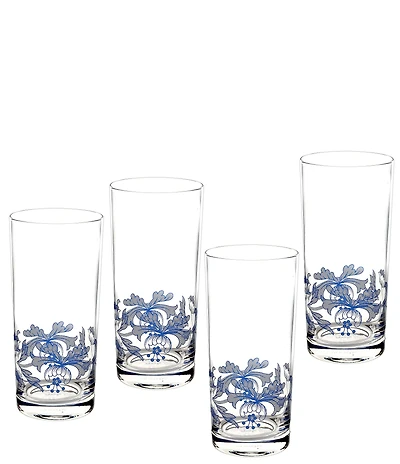 Spode Blue Italian Collection Highball Glass, Set of 4