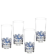 Spode Blue Italian Collection Highball Glass, Set of 4