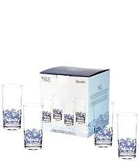 Spode Blue Italian Collection Highball Glass, Set of 4