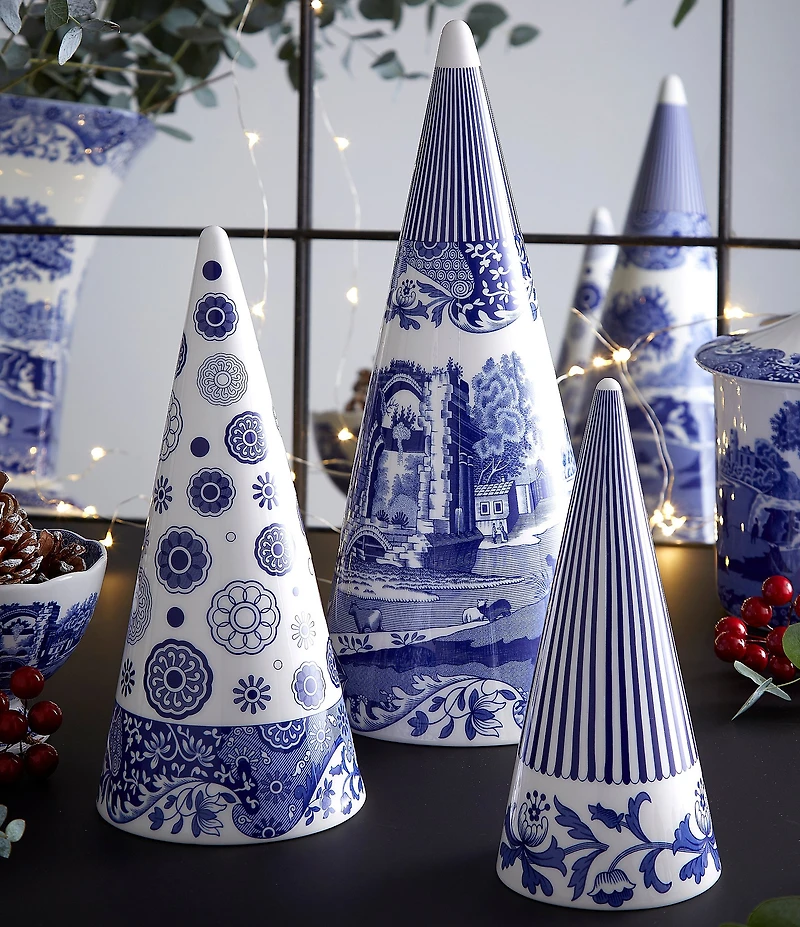 Spode Blue Italian Collection Large Decorative Cone
