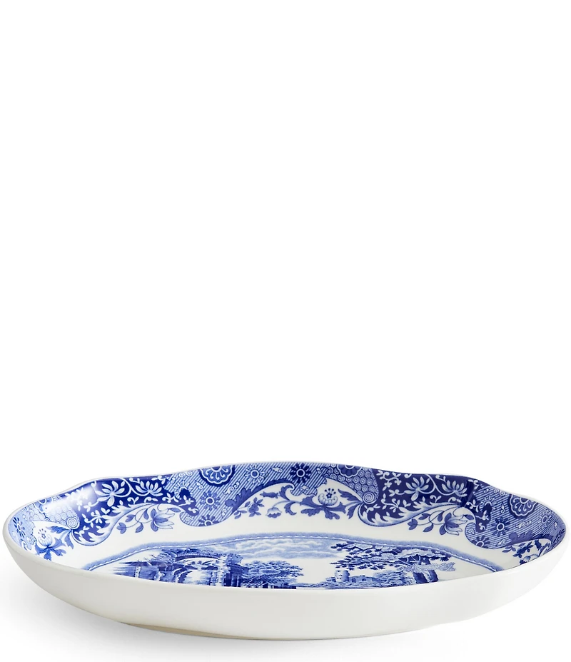 Spode Blue Italian Collection Oval Fluted Dish