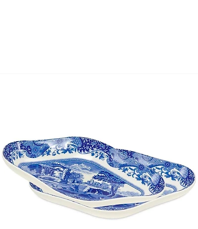 Spode Blue Italian Collection Pickle Dish, Set of 2