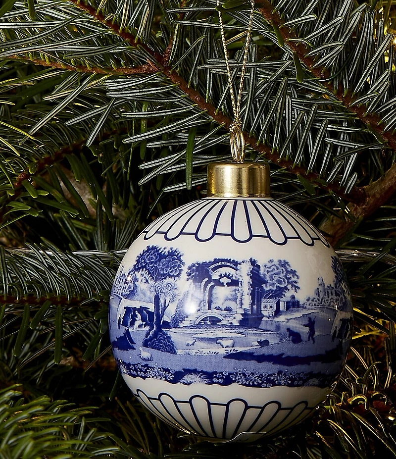 Spode Blue Italian Collection Scenic Bauble Ornament