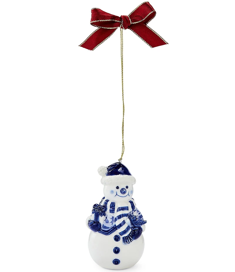 Spode Blue Italian Collection Snowman Ornament