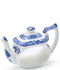 Spode Blue Italian Collection Teapot Napkin Rings, Set of 4