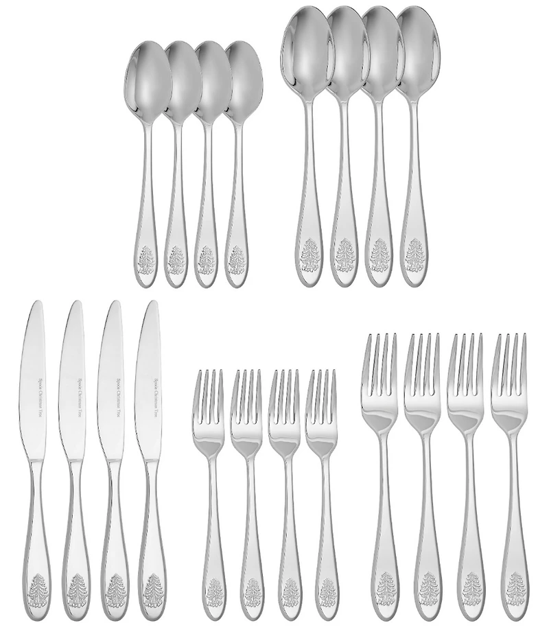 Spode Christmas Tree 20-Piece Stainless Steel Flatware Set