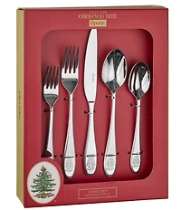 Spode Christmas Tree 20-Piece Stainless Steel Flatware Set