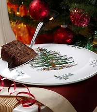 Spode Christmas Tree Cake Plate & Server Set