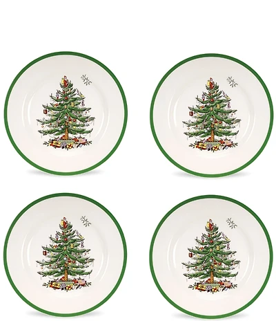 Spode Christmas Tree Collection Dinner Plates, Set of 4