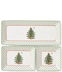 Spode Christmas Tree Collection Polka Dot Nesting Tray, Set of 3