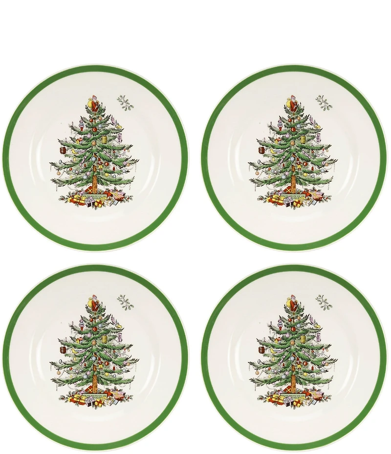 Spode Christmas Tree Collection Salad Plates, Set of 4