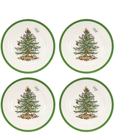 Spode Christmas Tree Collection Salad Plates, Set of 4