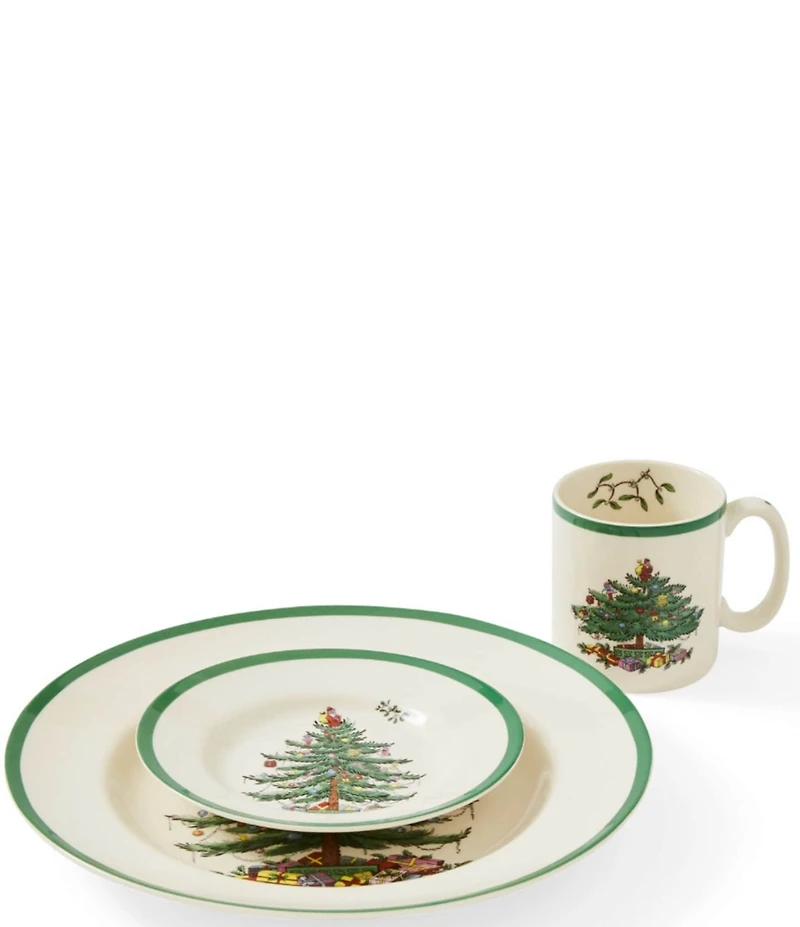 Spode Christmas Tree Dinnerware Set, Service for 4