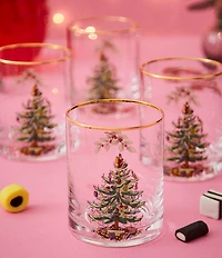 Spode Christmas Tree Double Old-Fashioned Glasses, Set of 4
