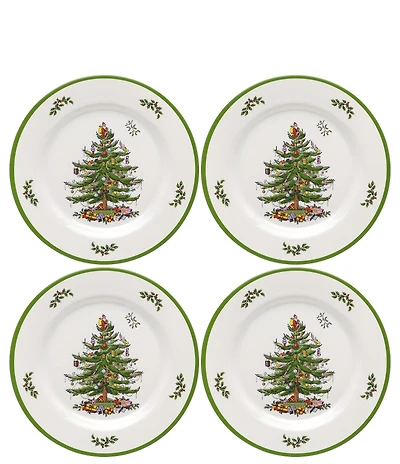 Spode Christmas Tree Melamine Dinner Plates, Set of 4