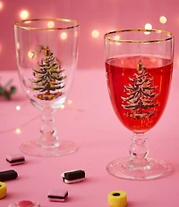 Spode Christmas Tree Pedestal Goblets, Set of 4