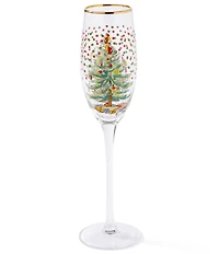 Spode Christmas Tree Polka Dot Champagne Flutes, Set of 4