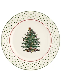 Spode Christmas Tree Polka Dot Dessert Plates, Set of 4