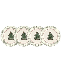 Spode Christmas Tree Polka Dot Dessert Plates, Set of 4