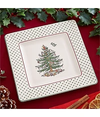 Spode Christmas Tree Polka Dot Square Platter