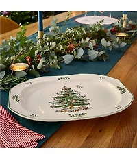Spode Christmas Tree Sculpted Oval Platter, 14#double;