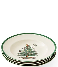 Spode Christmas Tree Soup Plates, Set of 4