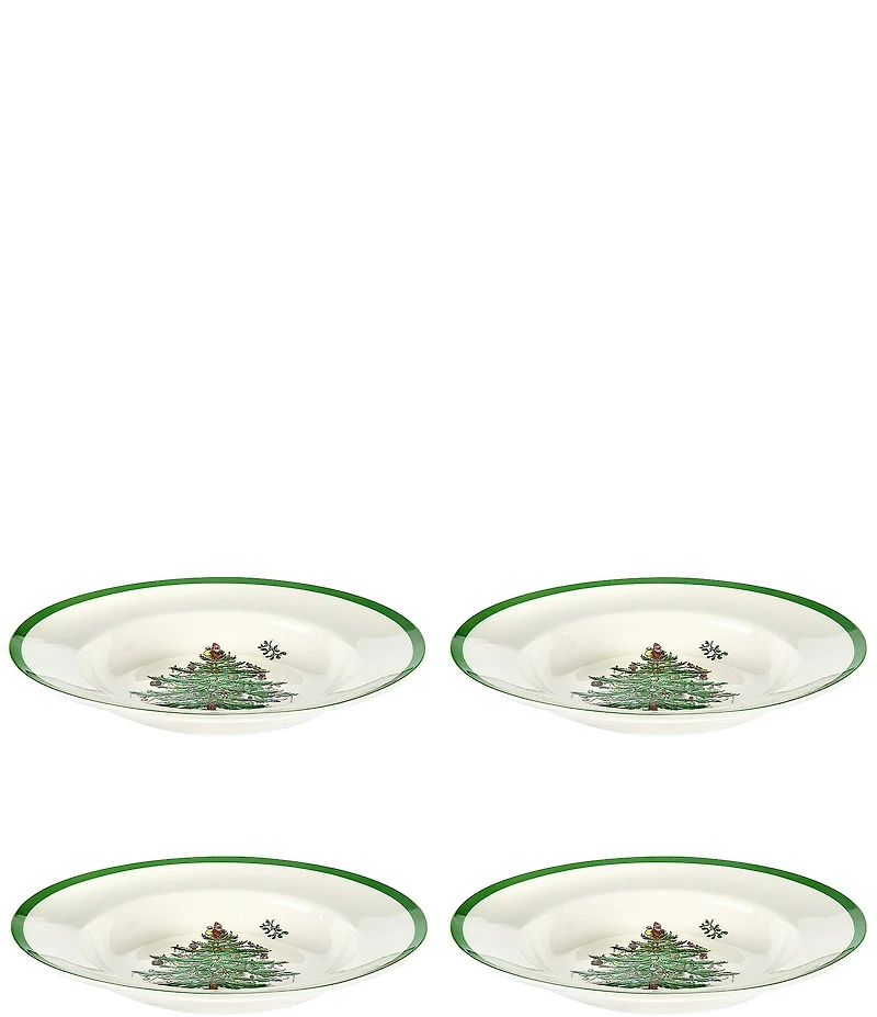 Spode Christmas Tree Soup Plates, Set of 4
