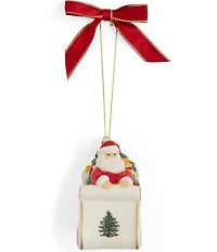 Spode Christmas Tree Tartan Santa in Sleigh Ornament