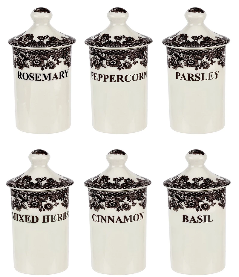Spode Festive Fall Collection Delamere Spice Jars, Set of 6