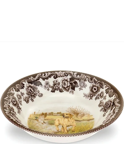 Spode Festive Fall Collection Woodland Hunting Dogs Yellow Labrador Retriever Ascot Cereal Bowl
