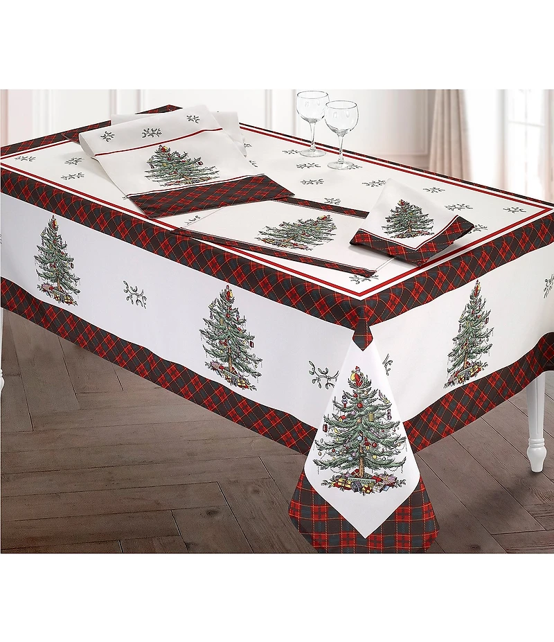 Spode Holiday Tartan Collection Christmas Tree Placemats, Set of 4