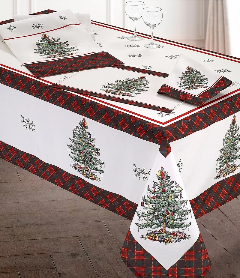 Spode Holiday Tartan Collection Christmas Tree Table Linens