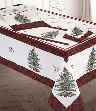 Spode Holiday Tartan Collection Christmas Tree Table Linens
