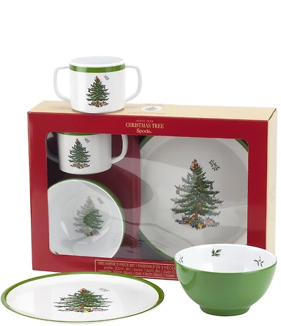 Spode Melamine Christmas Tree 3-Piece Kid Set
