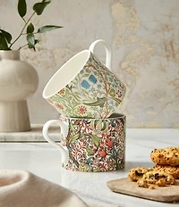 Spode Morris & Co. Collection Blackthorn and Golden Lily Mugs, Set of 2