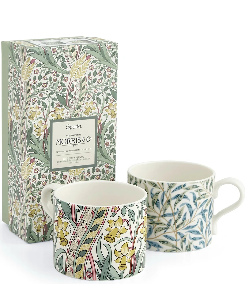 Spode Morris & Co. Collection Daffodil and Willow Mugs, Set of 2